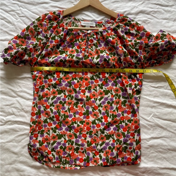 Amour Vert Lotta 100% Floral Washable Silk Blouse - Picture 7 of 9